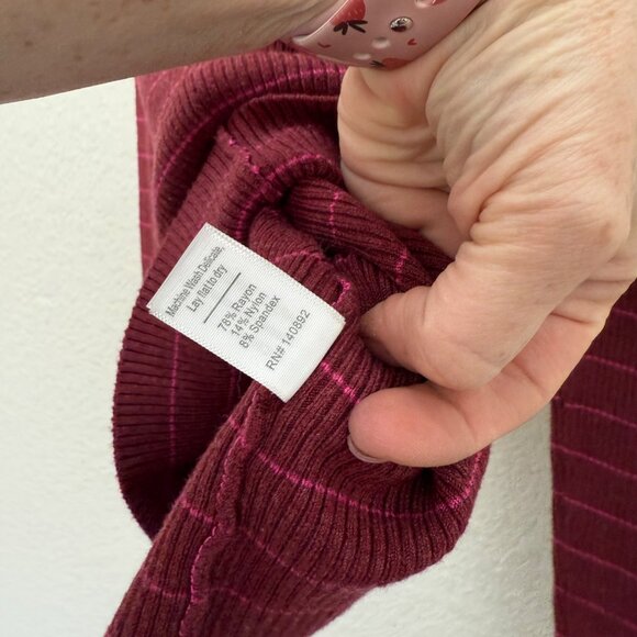 Marine Layer Chamonix Striped Ribbed Mock Neck Knit Pullover Sweater Womens XS - Picture 5 of 8